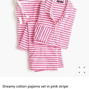 J. Crew dreamy cotton pajama set pink/white stripe